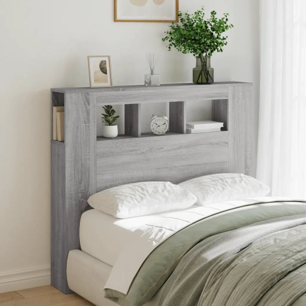 Testiera LED Grigio Sonoma 120x18,5x103,5 cm Legno Multistrato