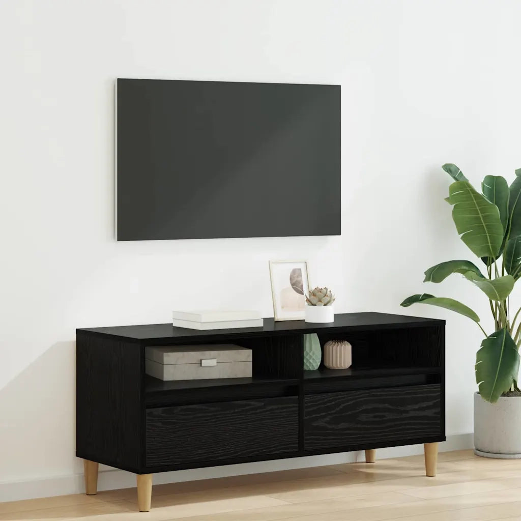 Mobile TV Rovere Nero 100 x 34,5 x 44,5 cm Legno multistrato 881461