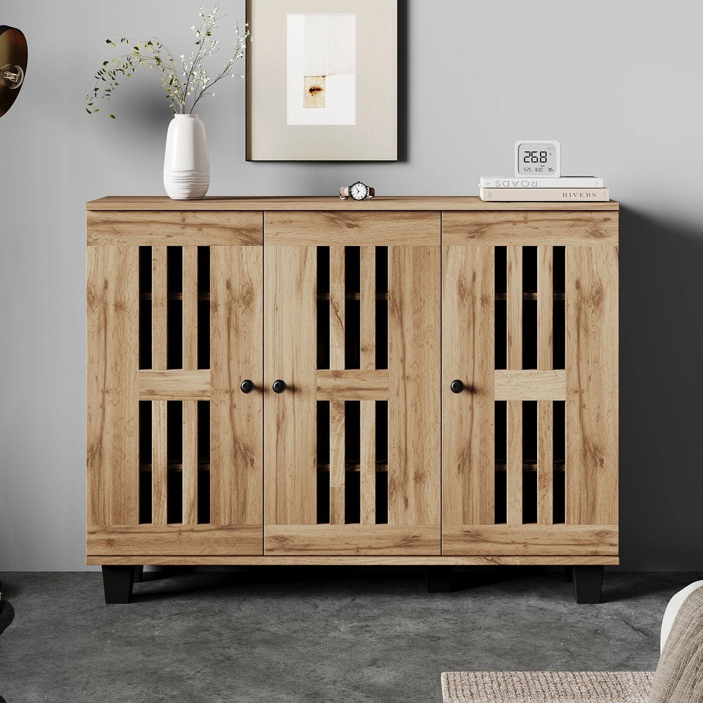 Mobile da ingresso consolle ¨C Minimal ¨C 120x32x92cm legno con ante e ripiani salvaspazio