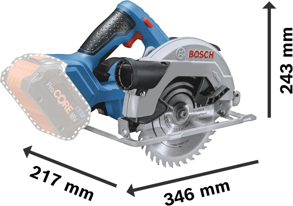 Bosch Professional 18V System Sega Circolare a Batteria Gks 18V-57 G (Compatibile conBinario di Guida, Prof. di Taglio: 57 Mm, Incl. 2 Batt. 4.0Ah, Caricabatt. Rapido Gal 18V-40, 1 Lama, L-Boxx)