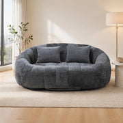 Sitzsack divano singolo in chenille grigio; con imbottitura in memory foam; 150 x 95 x 63 cm