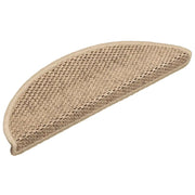 Tappeti Autoadesivi Scale Aspetto Sisal 15 pz 56x17x3 cm Sabbia 326867