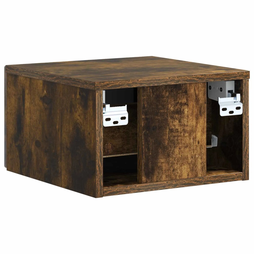 Mobiletto da notte a muro 2 pcs Rovere Fumo 33 x 34,5 x 20 cm 898096