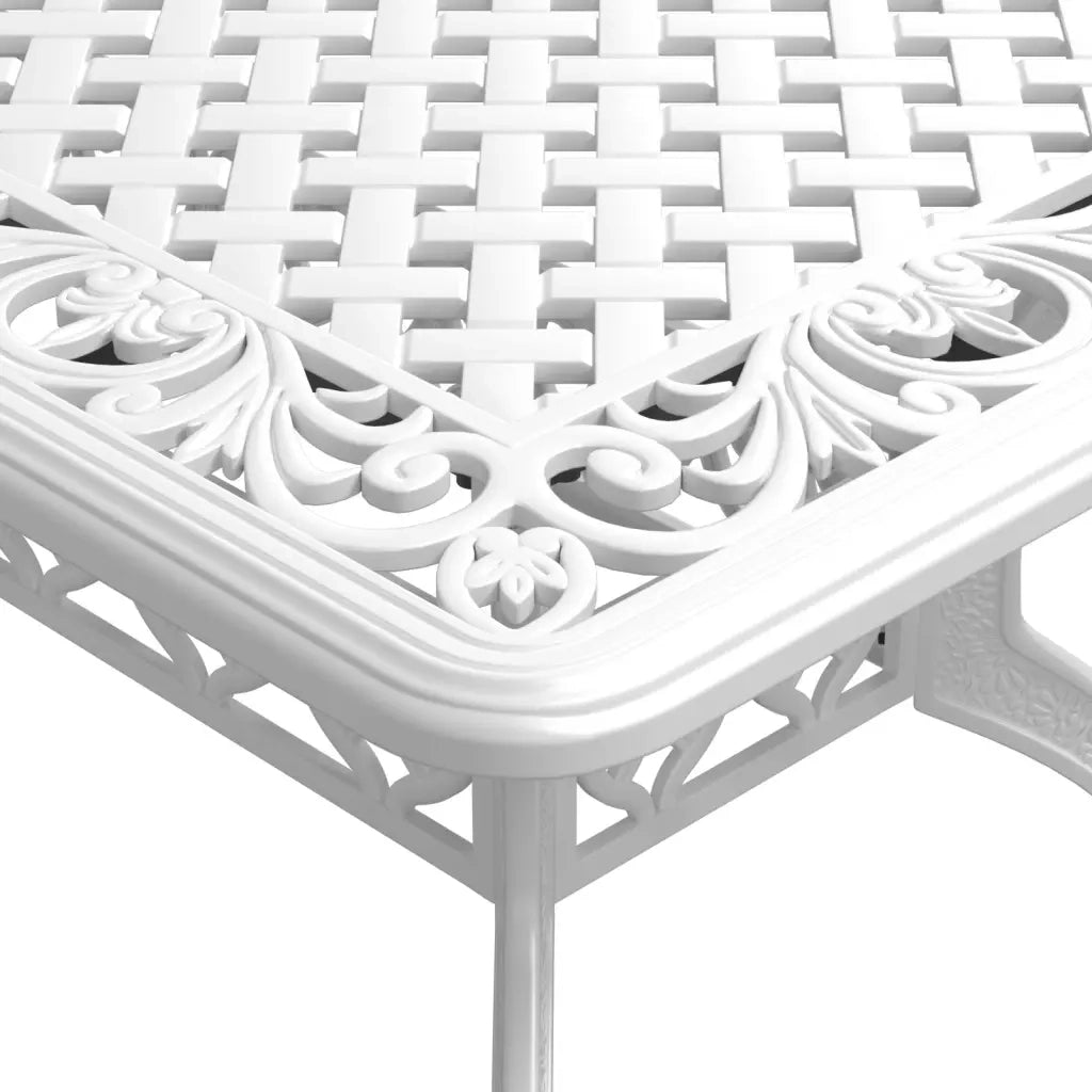 Tavolo da Giardino Bianco 150x90x72 cm in Alluminio Pressofuso 4002805