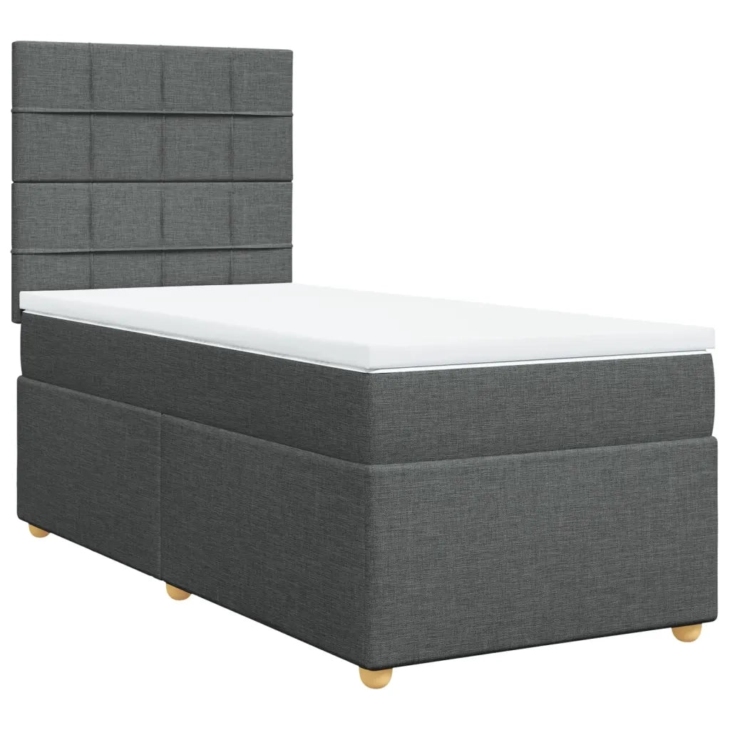 Giroletto a Molle con Materasso Grigio Scuro 90x200 cm Tessuto 3291164