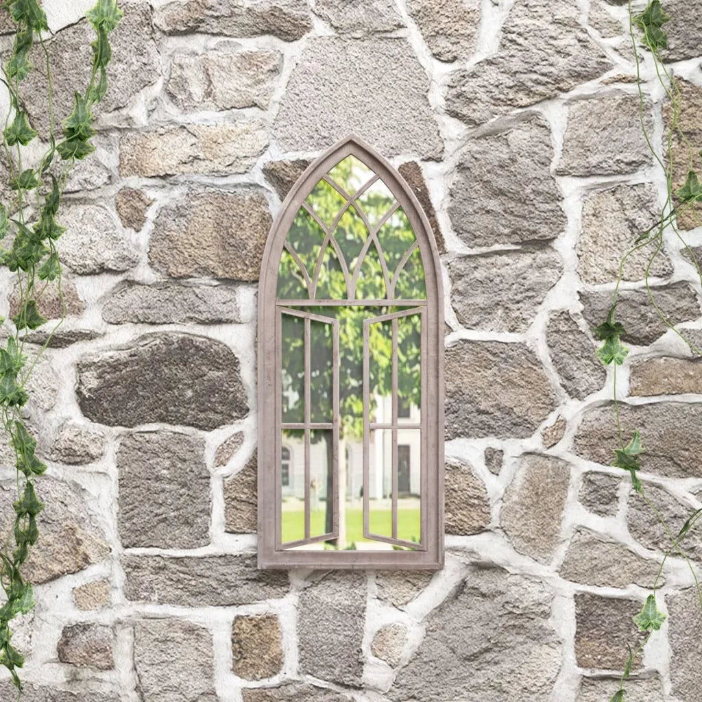 Specchio da Giardino-Specchio Decorativo-Specchio Esterno Sabbia 70x30 cm in Ferro per Uso Esterno 822943