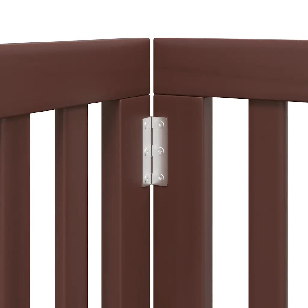 vidaXL Cancello Cani Porta Pieghevole Marrone 9 Pannelli 450cm Pioppo