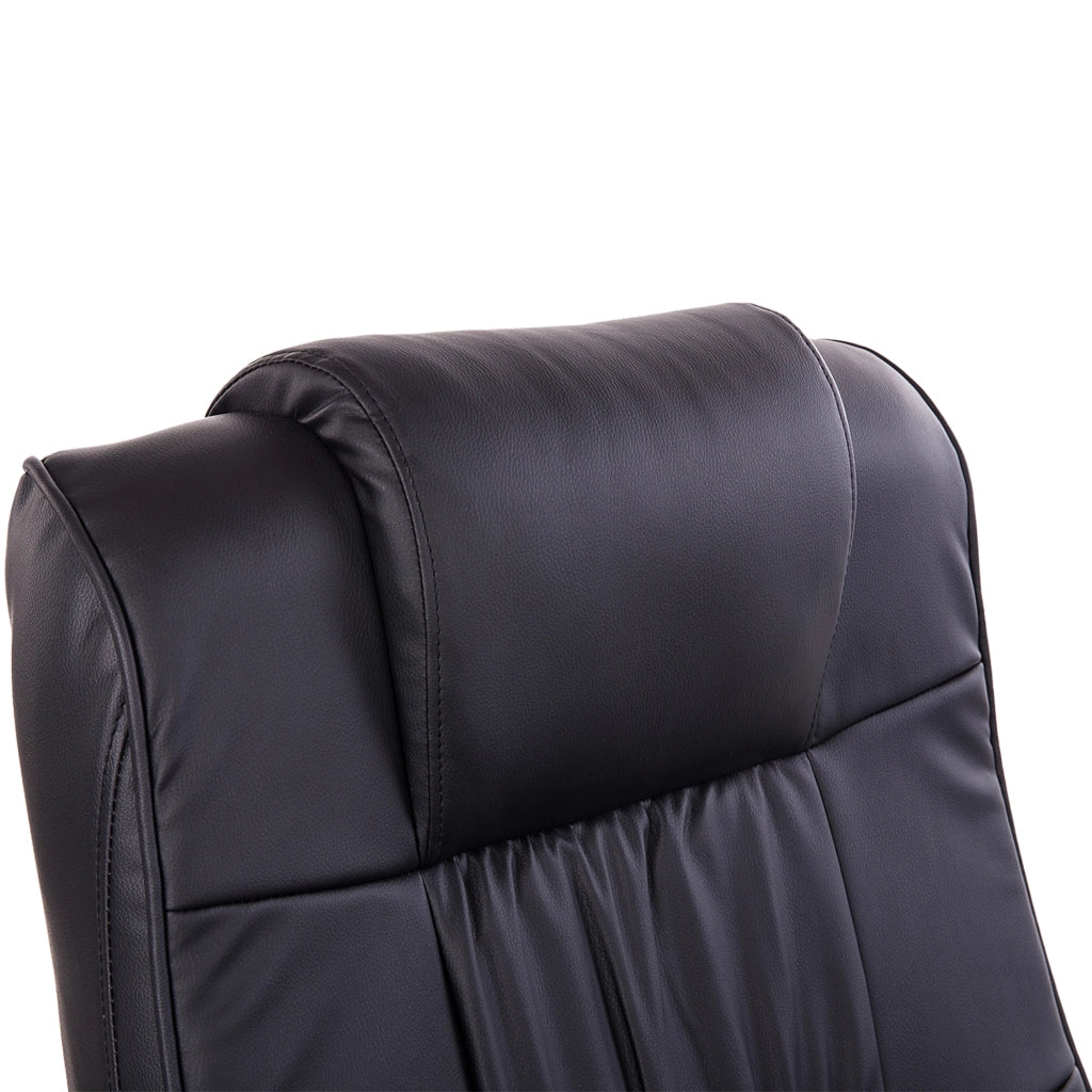 Poltrona Relax Massaggiante Girevole con Poggiapiedi ¨C Zephmum ¨C Tessuto Similpelle Nero