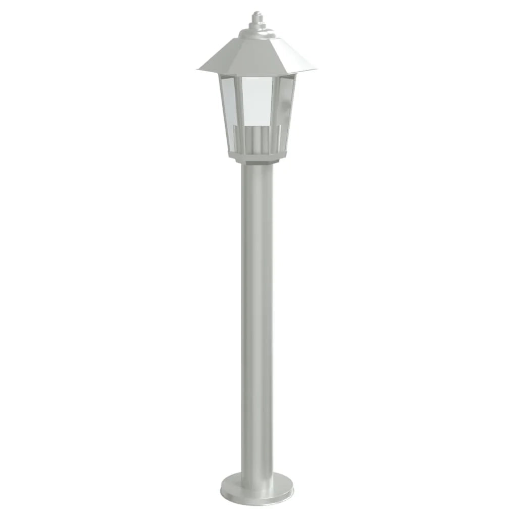 Lampada da terra per esterni 3 pezzi argento 80 cm acciaio inox argento 02_0042561