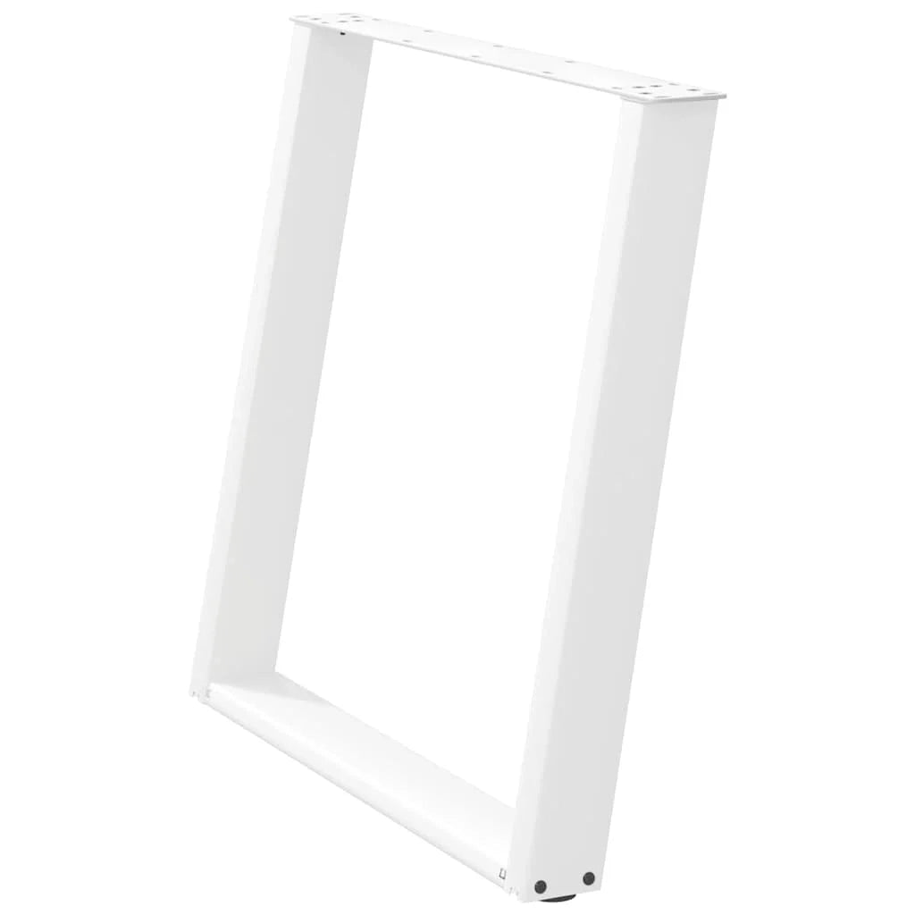 Set di 2 gambe regolabili per tavolo da pranzo a forma di U 70 x 72-73 cm design moderno acciaio bianco 02_0057073