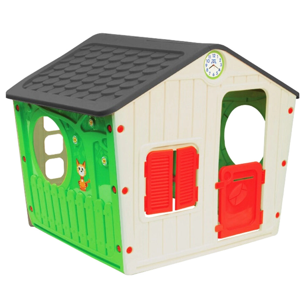 Casetta Happy per Bambini Casa in Plastica Grande Gioco Giocattolo 140x108x115cm