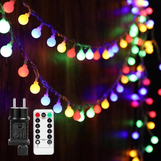 Fascia luminosa con 100 led - 13 m di lunghezza - 8 modalità - regolabile - catena di luce per interni ed esterni - ideale per Natale - matrimonio - festa - giardino