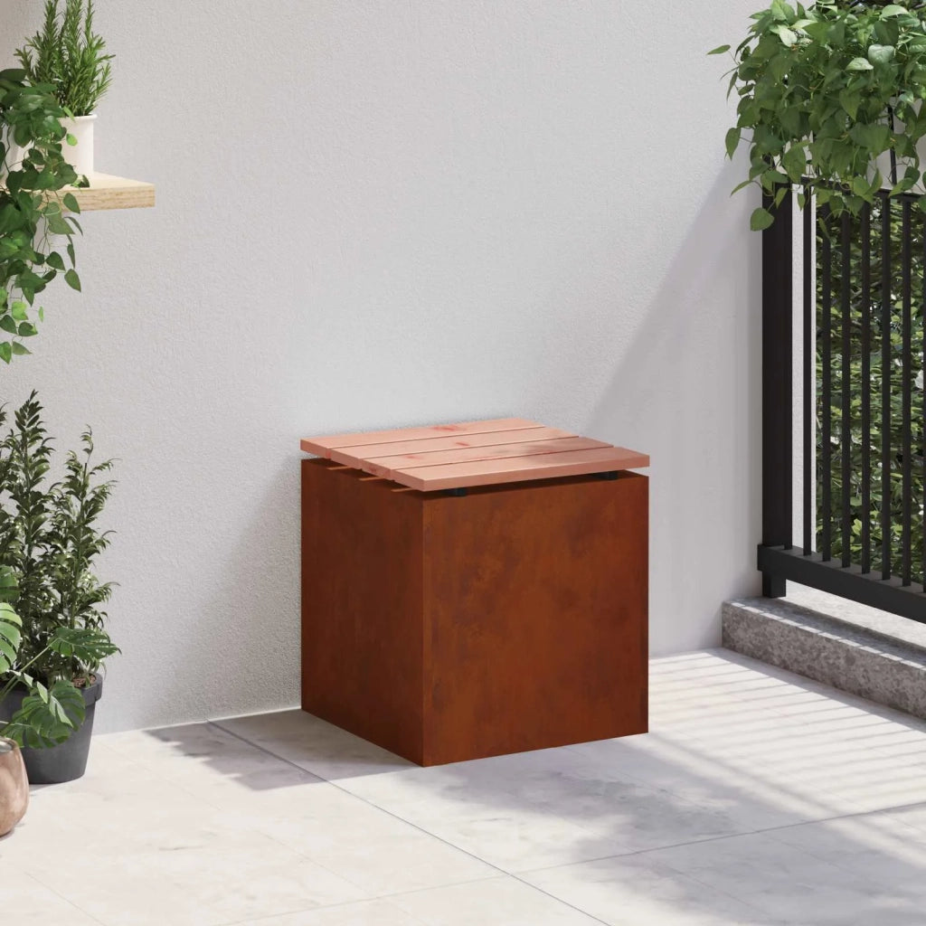 Panchina da giardino Ruggine 40 x 40 x 43 cm acciaio corten