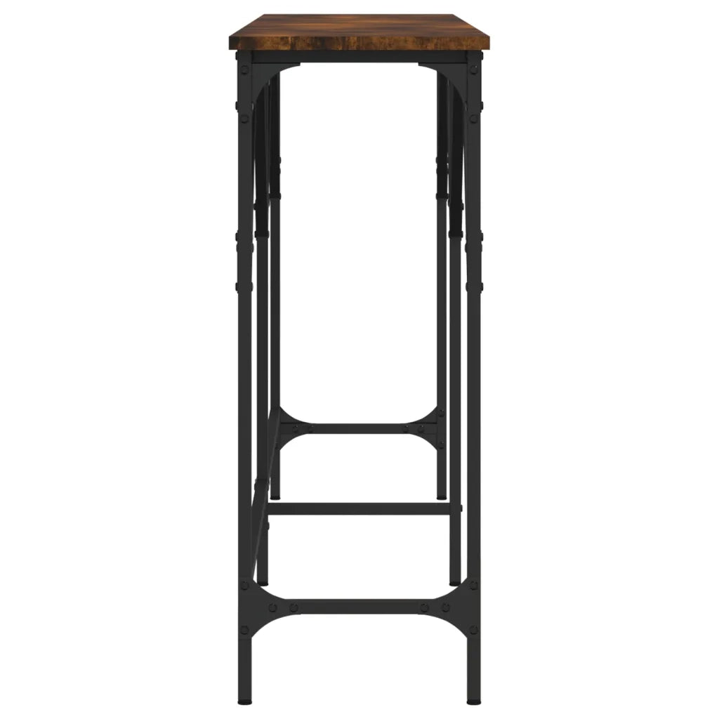 Table console chêne fumé 180x29x75 cm bois d'ingénierie