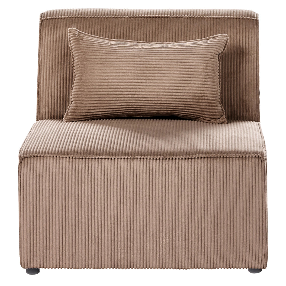 Divano modulare in Velluto a coste beige stile classico soggiorno