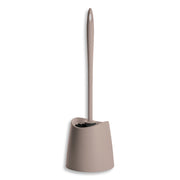 Portascopino wc da appoggio tortora in abs con setole nere