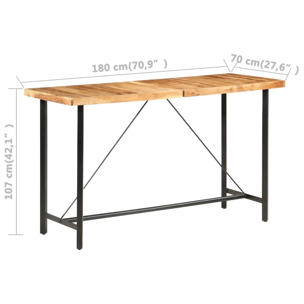Tavolo da Bar 180x70x107 cm in Legno Massello di Acacia 286596