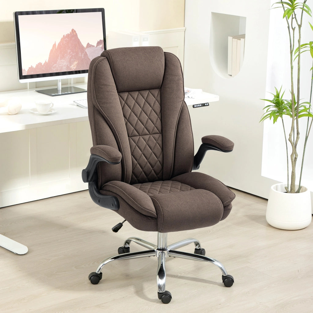 Sedia da ufficio ergonomica ¨C zephmum ¨C marrone 70x70x114-122 cm