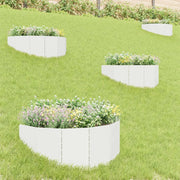 Bordura per Prato 4 pz 100 x 45 cm Acciaio Bianco 8008892
