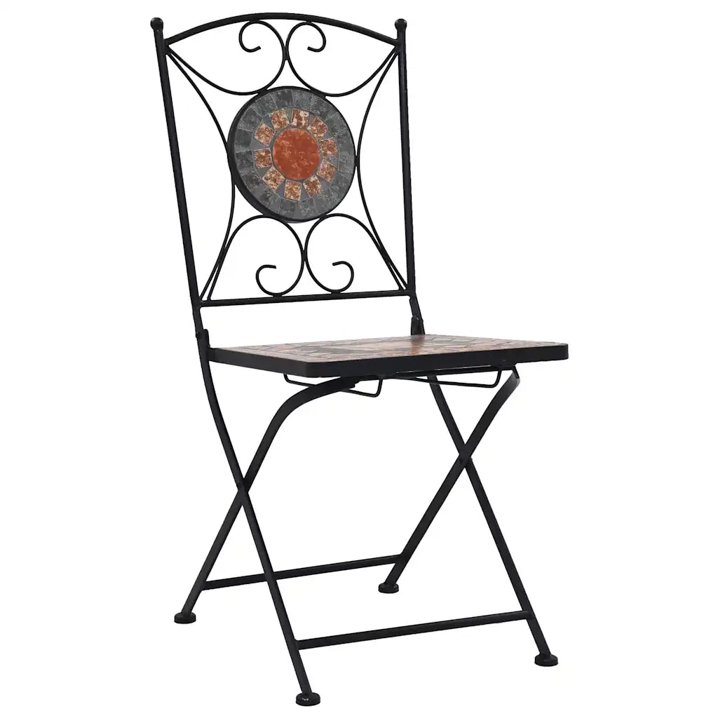 Sedie da BistrÃ² con Mosaico 2 pz Arancio/Grigio cod mxl 25002