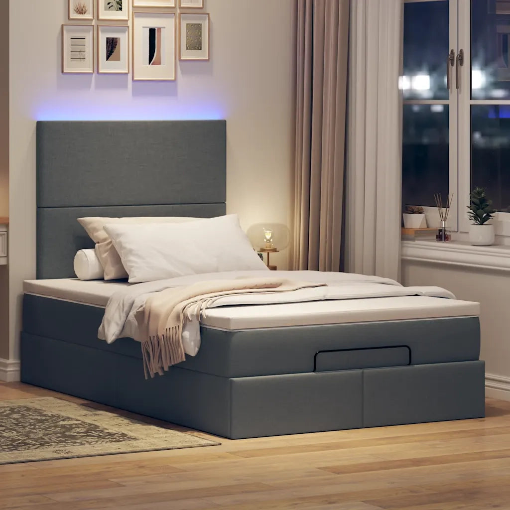 Struttura Letto Pouf con Materasso 80x200 cm in Tessuto 3313907