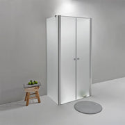 BOX DOCCIA ELITE TRE LATI 80x100x80 CM APERTURA SALOON OPACO