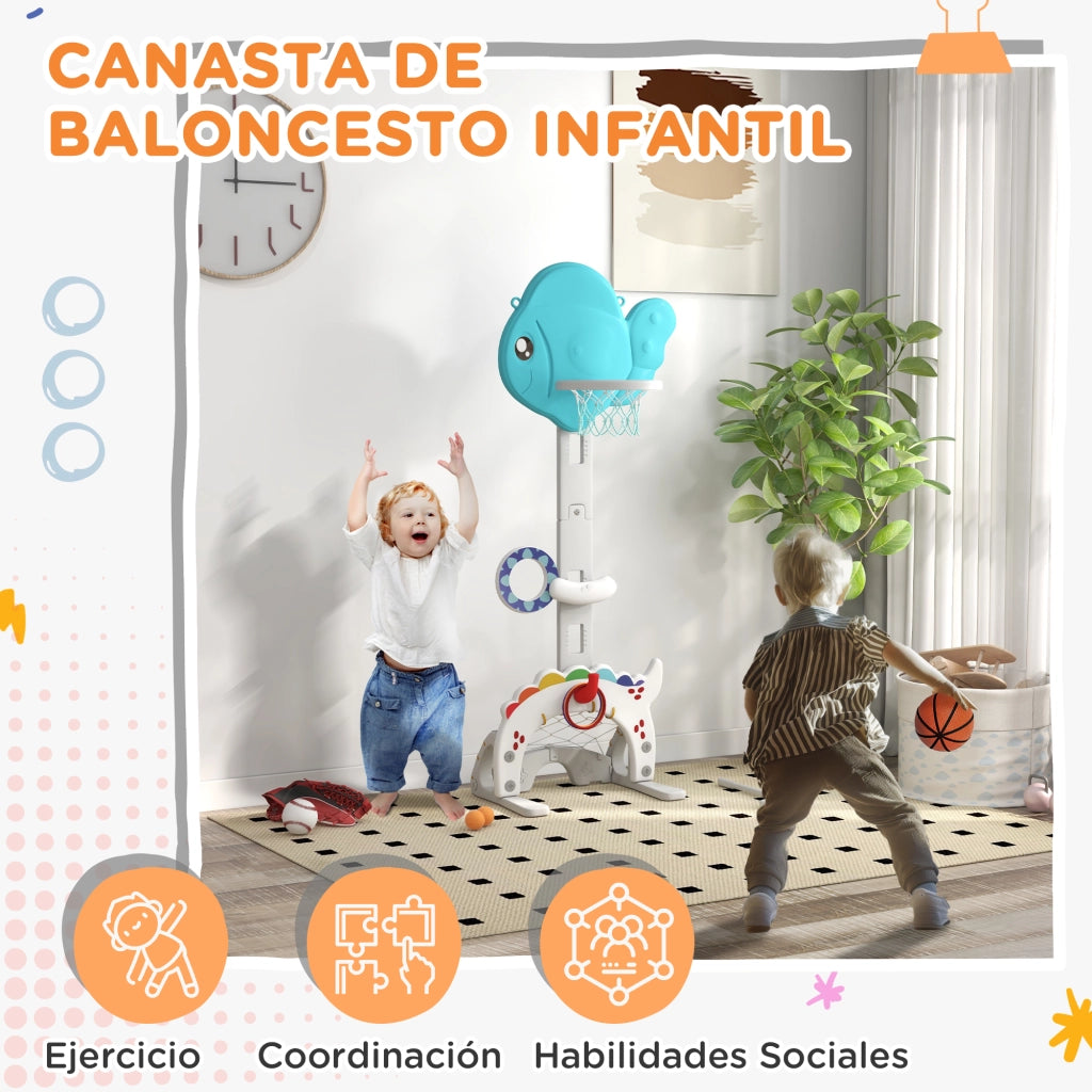 Canestro da Basket per Bambini Regolabile con Pallone ¨C zephmum ¨C Multicolore