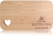 Plank da tavola per colazione in legno, tavola per colazione con incisione in legno, tavola per colazione con foro a forma di cuore, regalo per nonno, regalo personalizzato per il compleanno del nonno