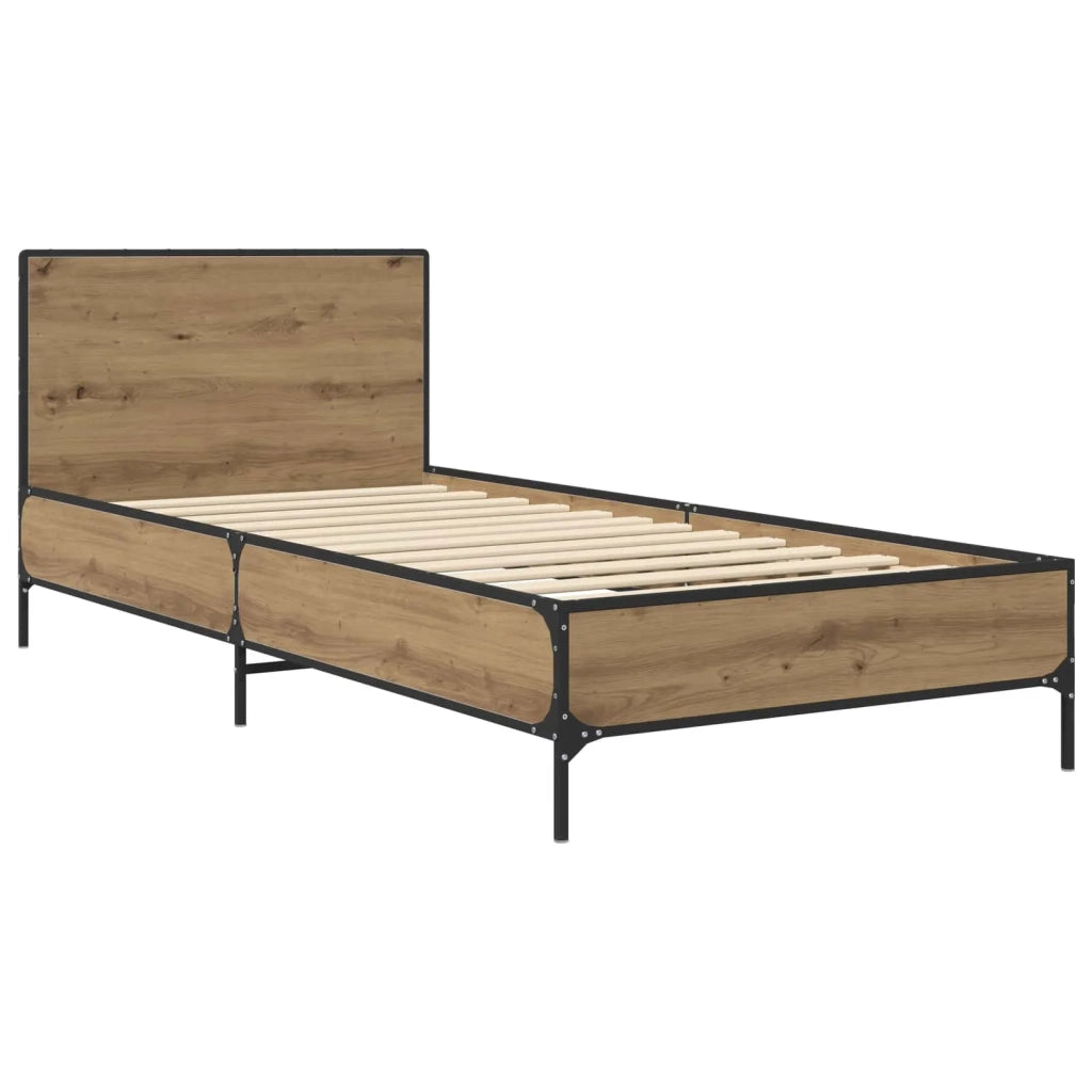 Struttura letto con testata Rovere Artigianale 80 x 200 cm 8009112