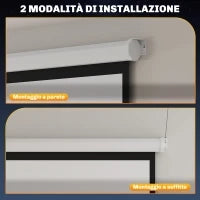 Telo Proiettore Motorizzato da 85" con Telecomando, in Plastica e Metallo, 176.5x8x176.5 cm, Bianco