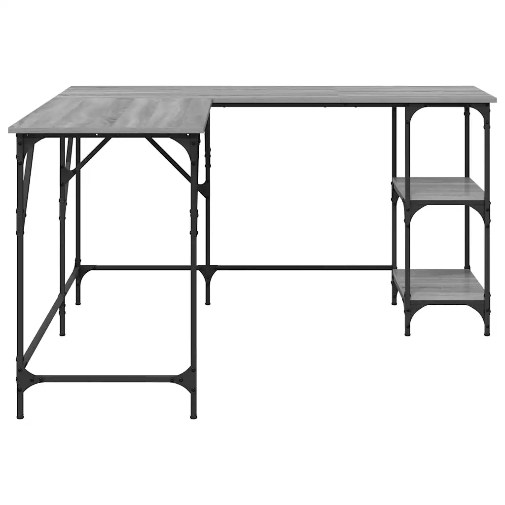 Scrivania | Tavolo da Ufficio Grigio Sonoma 139x139x75 cm in Legno Multistrato