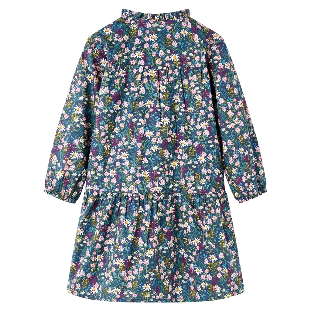 Abito da Bambina a Maniche Lunghe Blu Scuro 128 CFW7768217