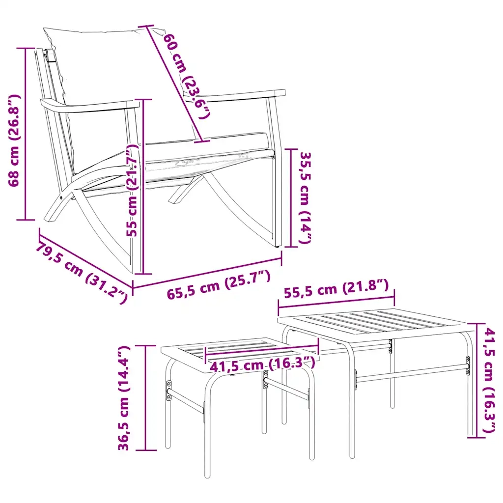 Set Mobili da Balcone 4 pz con Cuscini Nero in Acciaio 4009305