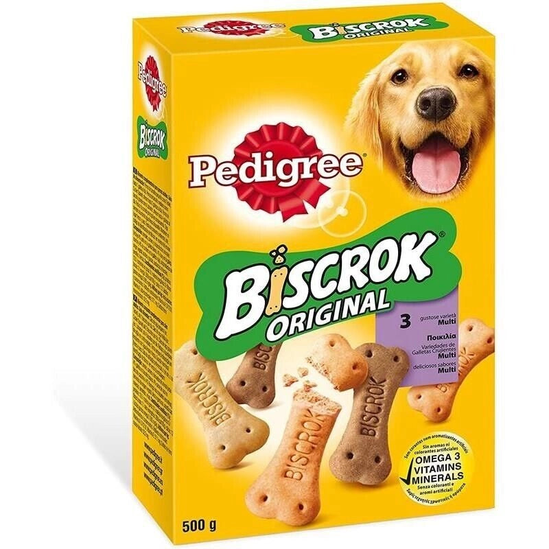 6 PEDIGREE BISCROK ORIGINAL SNACK BISCOTTI PER CANE DA 500 GR