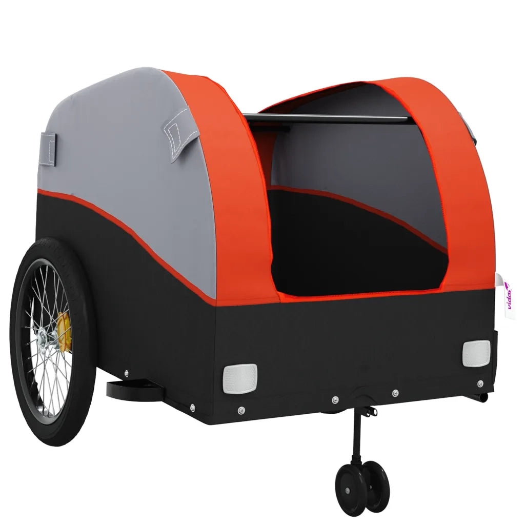 Rimorchio da Bici Nero e Arancione 45 kg in Ferro CFW5986344