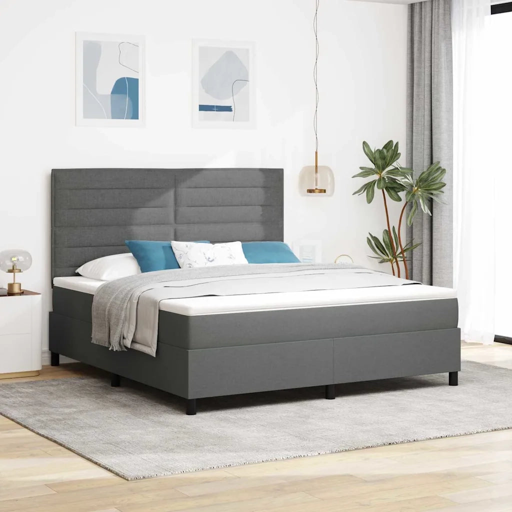 Letto a molle con materasso Grigio scuro 180 x 200 cm Tessuto 3342810