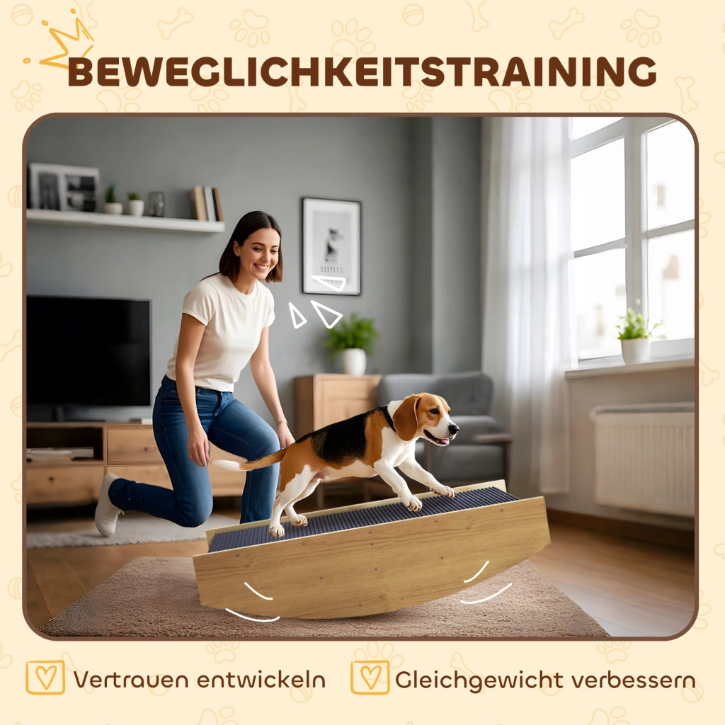 Altalena per Cani Agilit¨¤ 2 in 1 Scivolo e Dondolo Legno ¨C zephmum ¨C Legno Grigio 80x39.5 cm