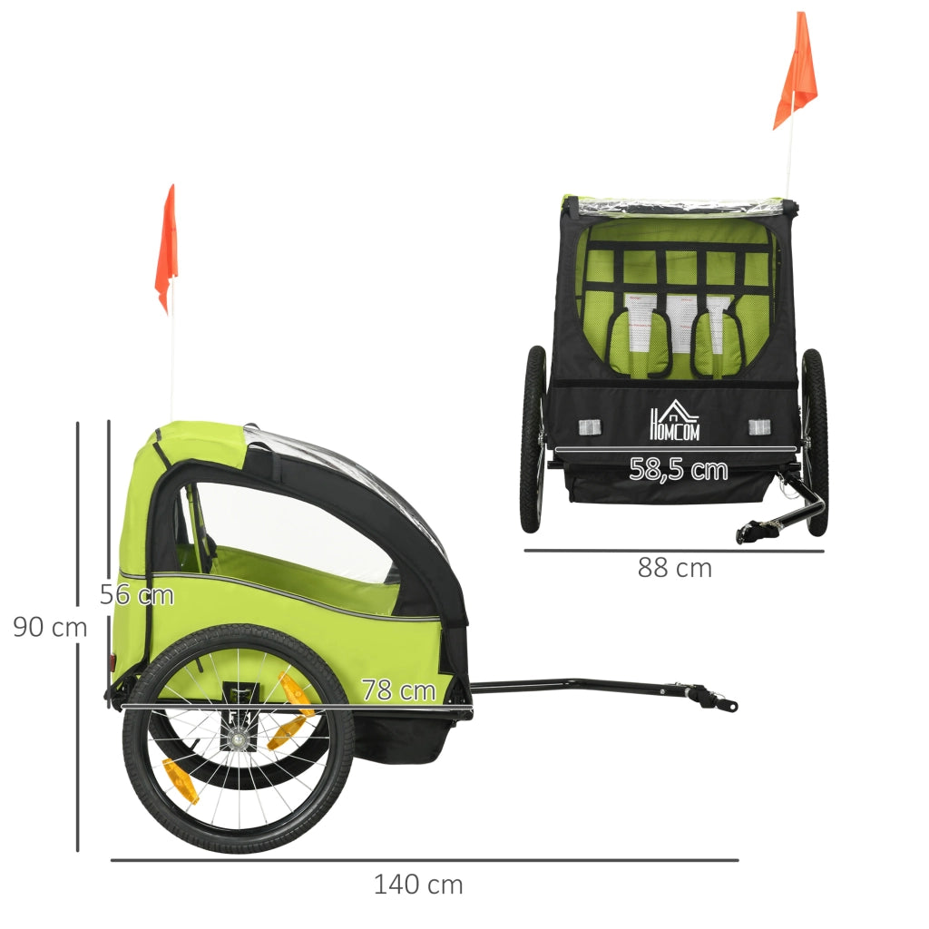 Carrello Bicicletta Bambini ¨C Zephmum ¨C Verde 140x88x90 cm