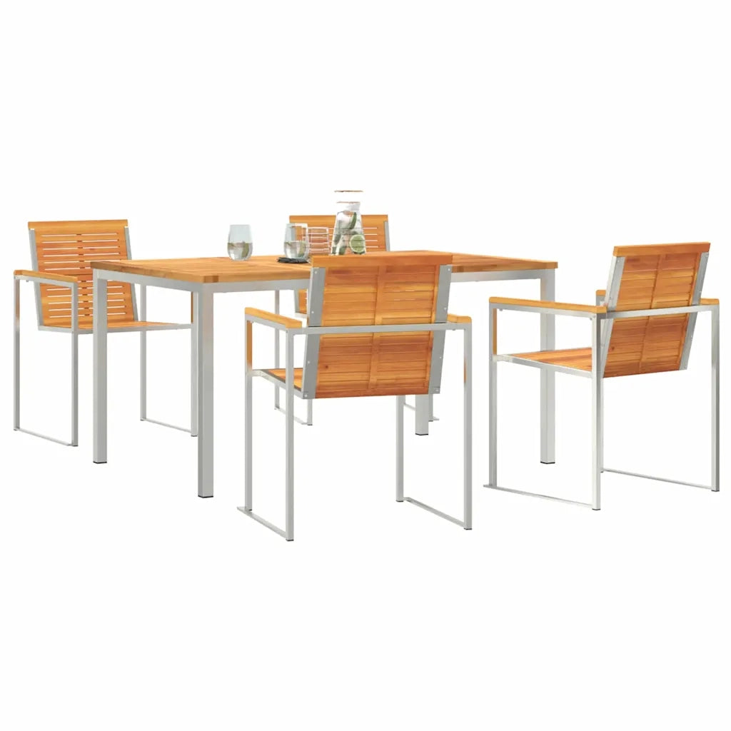 Set da Pranzo per Giardino 5 pcs Legno di Acacia Massello 3334807