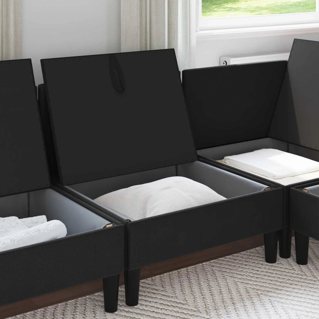 Divano Medio con Storage Nero Velluto 42027121