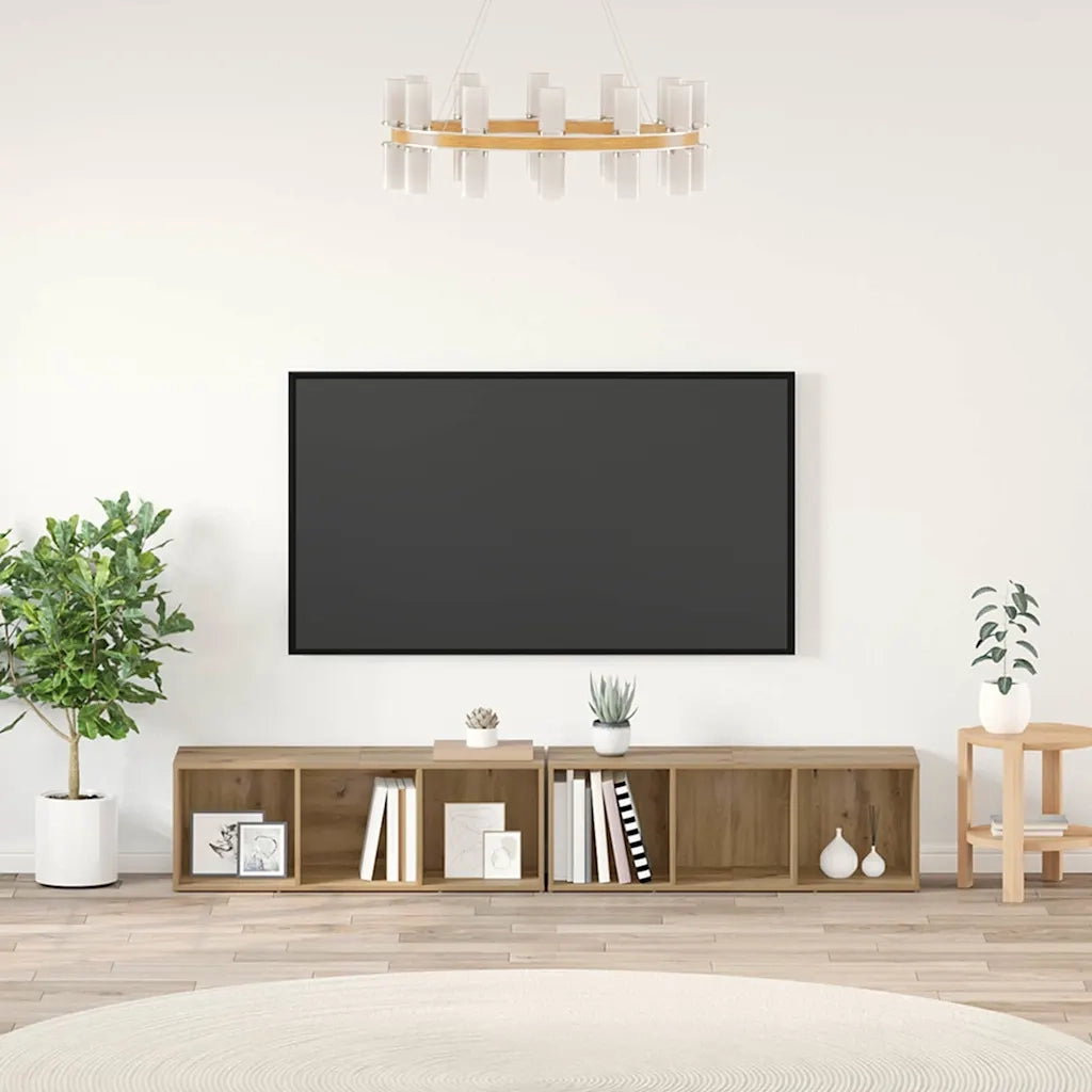 vidaXL Set mobile TV 2 pcs Rovere artigianale Legno multistrato