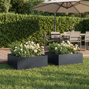 Vaso da giardino 2 pz Antracite 60 x 60 x 20 cm 8004999