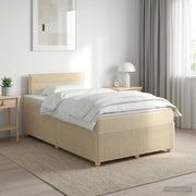 Letto box spring con materasso Crema 120 x 190 cm Tessuto 3451417