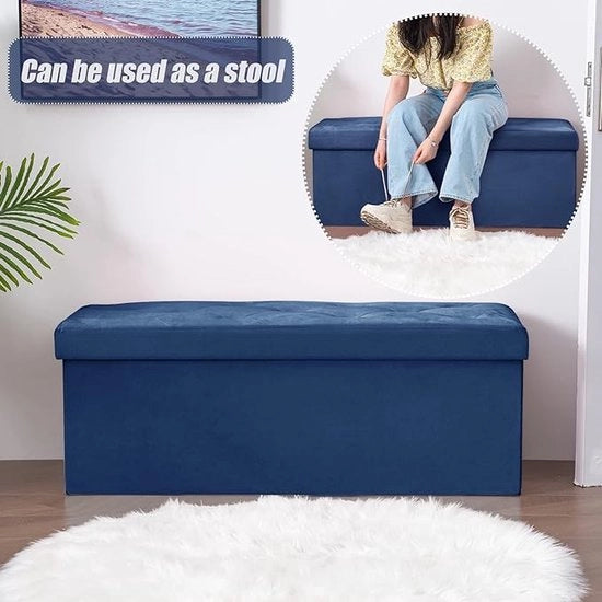 Cassa con coperchio, poltrona pieghevole da testata, imbottita, spazievendente, 40 x 110 x 40 cm;
