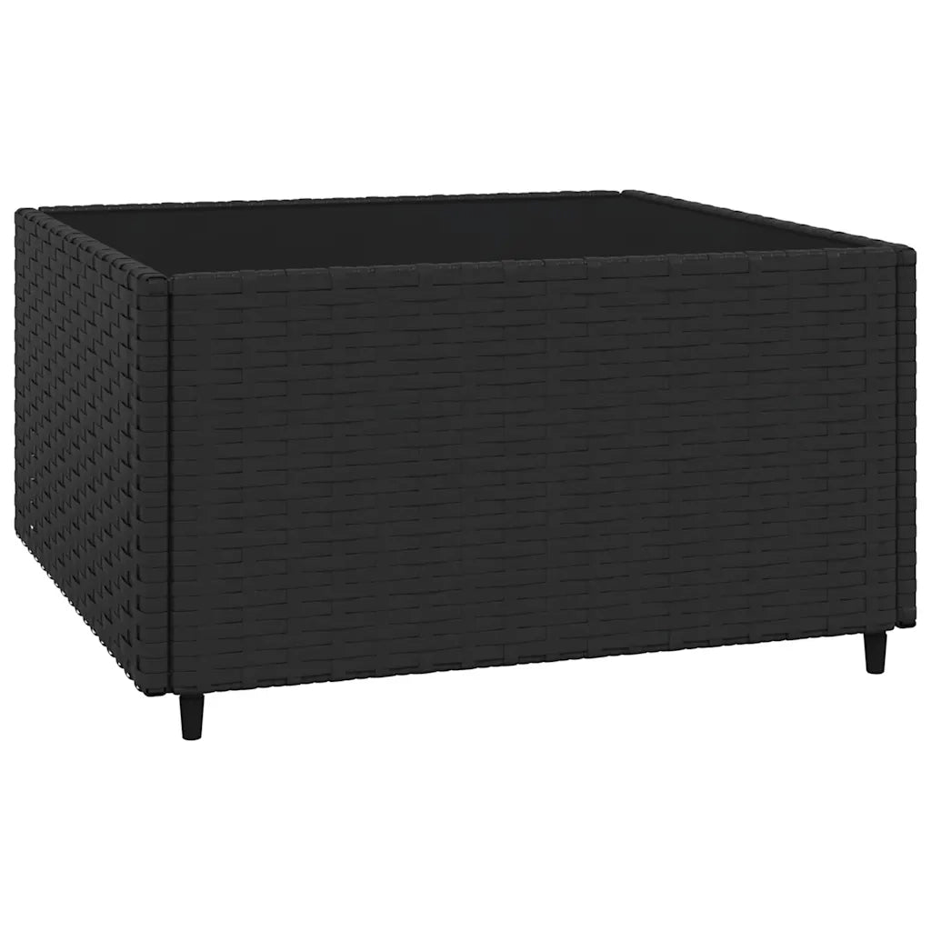 Set Divani da Giardino 3 pz con Cuscini Nero in Polyrattan 319803
