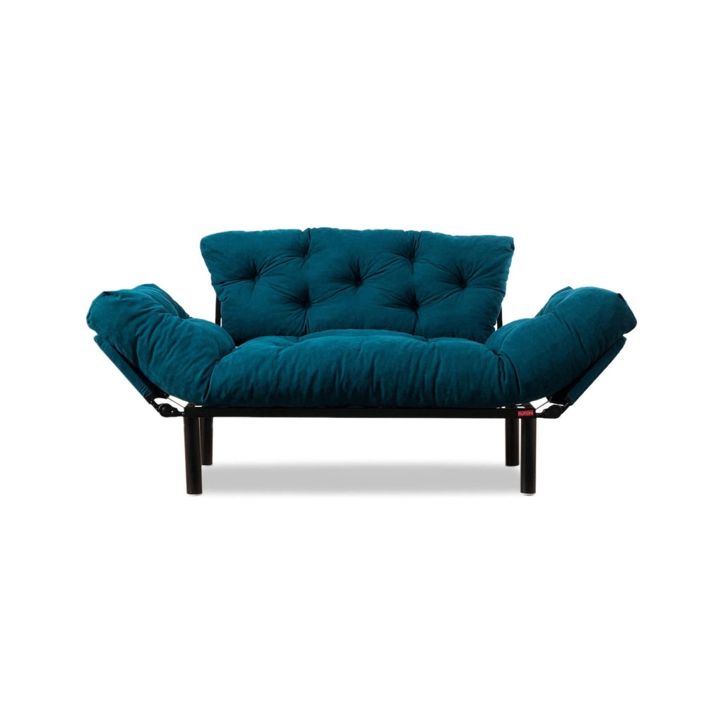 Guchol, Divano Letto 2 Posti Contenitore, 155x70 cm Azzurro
