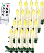 Deuba® Set 20 Candele a LED Albero di Natale Bianco Caldo Batteria Wireless con Timer e Telecomando Lucine Natalizie