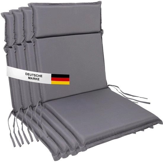 Set di cuscini per sedie da giardino da 4 pezzi - Progettazione ergonomico - Alta schiena - Resistente ai raggi UV - Idrorepellente - 99 x 45 cm - Pieno di schiuma spesso - Cuscino da sedere