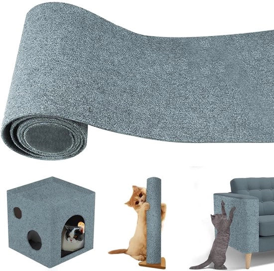 Matto di gatto autoadesivo con pallone divertente, parete da arrampicata per gatti (grigio chiaro)