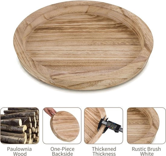 cerchio di legno bruciato decorativo tavolo di servizio decorativo in legno chiaro tavoletta decorativa in legno rustica tavolo di servizio decorativo piccolo per arredamento cucina stile Ottomano